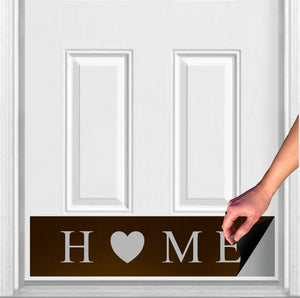 Door Kick Plate - Rubber Magnet - “HOME” - UV Printed - Multiple Faux Metal Finishes & Sizes