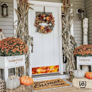 Door Kick Plate - Rubber Magnet - “Hello Fall” - UV Printed - Multiple Sizes