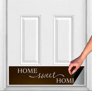 Door Kick Plate - Rubber Magnet - “Home Sweet Home” - UV Printed - Multiple Faux Metal Finishes & Sizes
