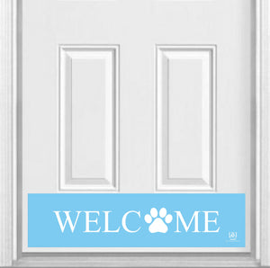 Door Kick Plate - Rubber Magnet - “WELCOME Paw Print”- UV Printed - Multiple Sizes & Color Options