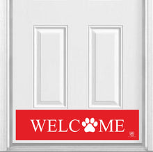 Load image into Gallery viewer, Door Kick Plate - Rubber Magnet - “WELCOME Paw Print”- UV Printed - Multiple Sizes &amp; Color Options
