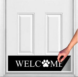 Door Kick Plate - Rubber Magnet - “WELCOME Paw Print”- UV Printed - Multiple Sizes & Color Options