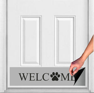 Door Kick Plate - Rubber Magnet - “WELCOME Paw Print”- UV Printed - Multiple Sizes & Color Options