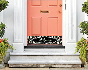 Door Kick Plate - Magnet - “Floral Welcome” - UV Printed - Multiple Sizes