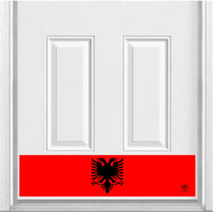 Door Kick Plate - Magnet - "Albanian Flag" - UV Printed - Multiple Sizes