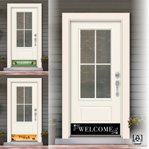 Deck the Door Decor | Magnetic Kick Plates - Interchangeable 3 Pack - Holiday & Decorative Theme - for Steel Doors - Multiple Sizes & Designs