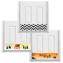Load image into Gallery viewer, Deck the Door Decor | Magnetic Kick Plates - Interchangeable 3 Pack - Holiday &amp; Decorative Theme - for Steel Doors - Multiple Sizes &amp; Designs
