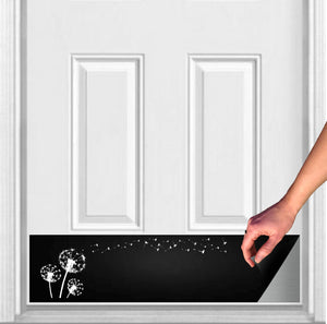Door Kick Plate - Magnet - “Dandelion Wish” - UV Printed - Multiple Faux Metal Finishes & Sizes