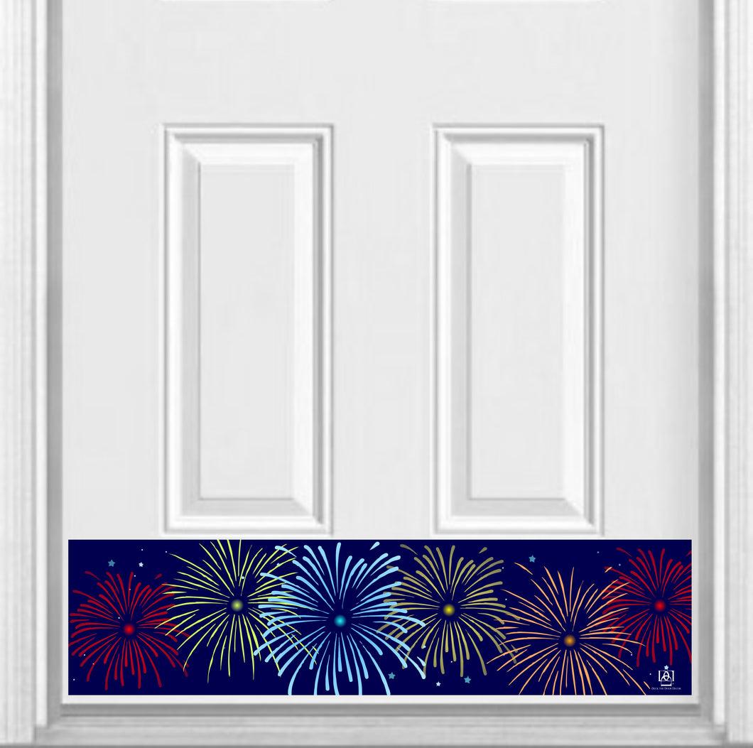 Door Kick Plate - Magnet - “Fireworks” Fourth of July Themed - UV Printed - Multiple Sizes