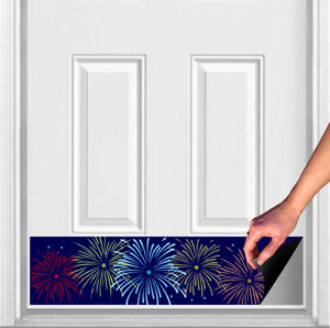 Door Kick Plate - Magnet - “Fireworks” Fourth of July Themed - UV Printed - Multiple Sizes