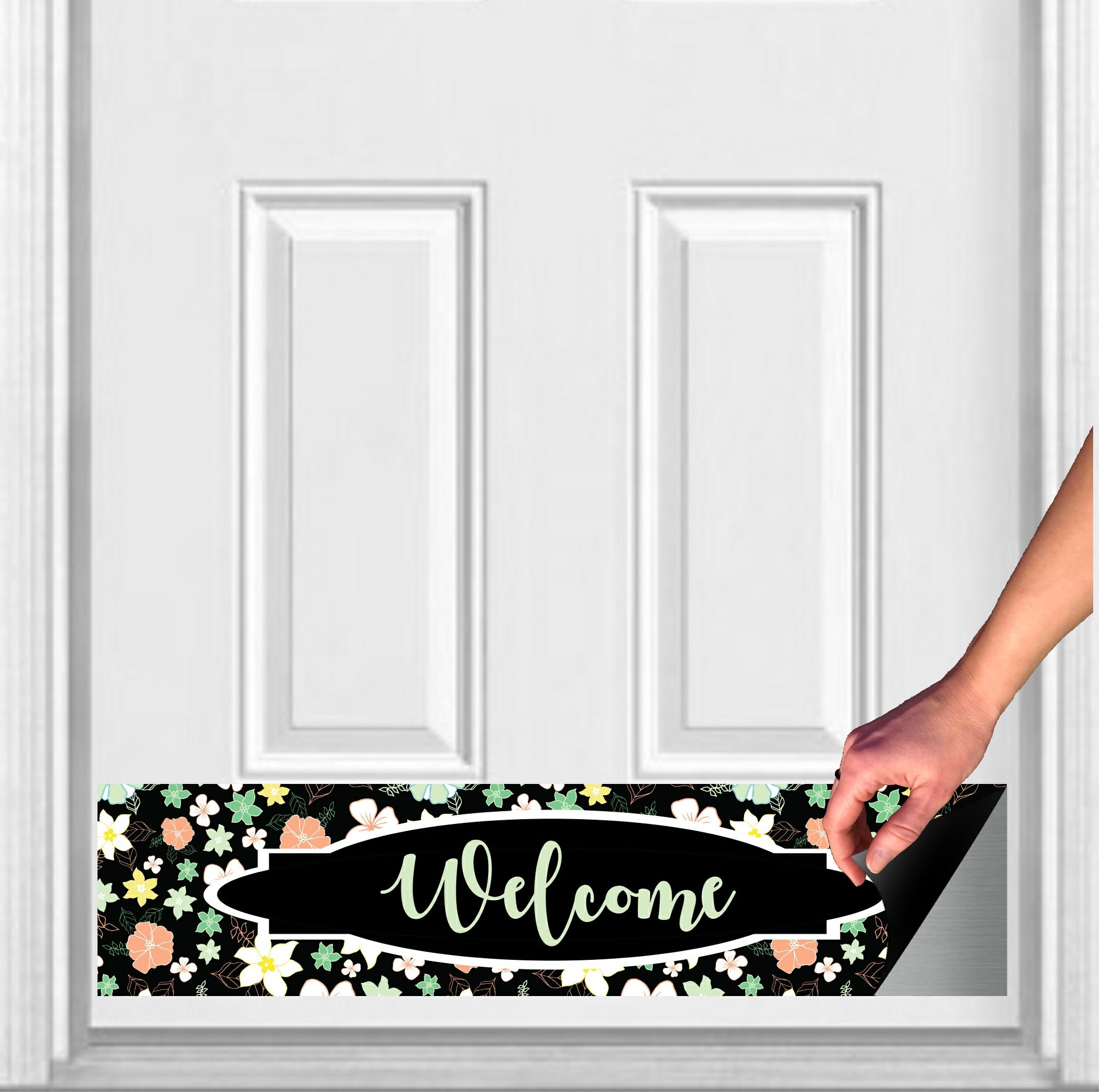 Floral Welcome Magnetic Door Sign Kick Plate - Catalog – Marvelous
