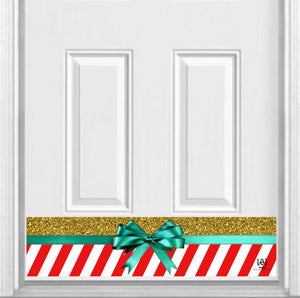Glitter and Bows Magnetic Kick Plate for Steel Door, 8" x 34" and 6" x 30" Size Options