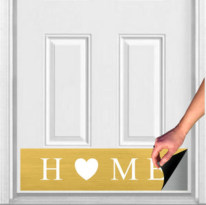 Door Kick Plate - Magnet - “HOME” - UV Printed - Multiple Faux Metal Finishes & Sizes