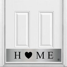 Load image into Gallery viewer, Door Kick Plate - Magnet - “HOME” - UV Printed - Multiple Faux Metal Finishes &amp; Sizes
