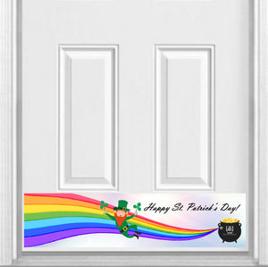 Happy St. Patrick's Day Magnetic Kick Plate for Steel Door, 8" x 34" and 6" x 30" Size Options