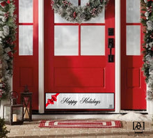 Load image into Gallery viewer, Door Kick Plate - Magnet - “Happy Holidays Bow” Holiday Themed - UV Printed - Multiple Sizes
