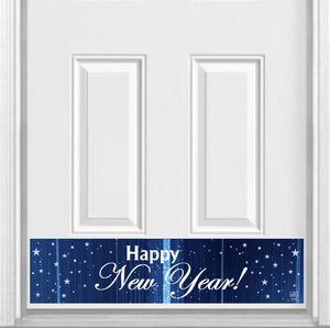 Happy New Year Magnetic Kick Plate for Steel Door, 8" x 34" and 6" x 30" Size Options