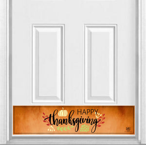 Happy Thanksgiving Magnetic Kick Plate for Steel Door, 8" x 34" and 6" x 30" Size Options