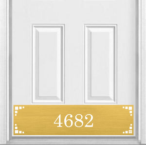 Door Kick Plate - Magnet – Personalized “Midcentury Modern” Home Address- UV Printed - Multiple Faux Metal Finishes & Sizes