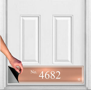 Custom Home Address Numbers Magnetic Door Sign Kick Plate Metallic Rose Gold Finish 