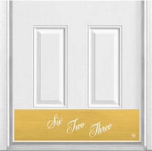 Door Kick Plate - Magnet – Personalized “I Love Lucy” Home Address- UV Printed - Multiple Faux Metal Finishes & Sizes