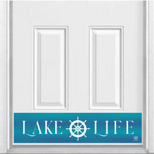Load image into Gallery viewer, Door Kick Plate - Magnet - “Lake Life” Ship Wheel - UV Printed - Multiple Sizes
