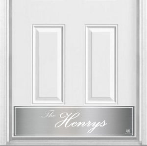 Surname (Script) Magnetic Kick Plate for Steel Door, 8" x 34" and 6" x 30" Size Options