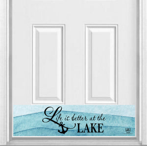 Life is Better at the Lake Magnetic Kick Plate for Steel Door, 8" x 34" and 6" x 30" Size Options