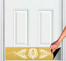 Load image into Gallery viewer, Door Kick Plate - Magnet - “Lion’s Den” - UV Printed - Multiple Faux Metal Finishes &amp; Sizes
