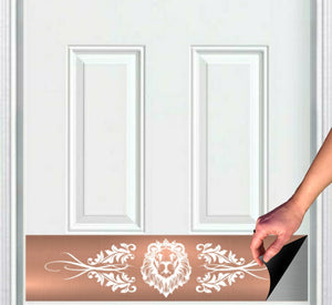 Door Kick Plate - Magnet - “Lion’s Den” - UV Printed - Multiple Faux Metal Finishes & Sizes