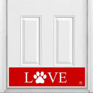 Door Kick Plate - Magnet - “LOVE Paw Print”- UV Printed - Multiple Sizes & Color Options