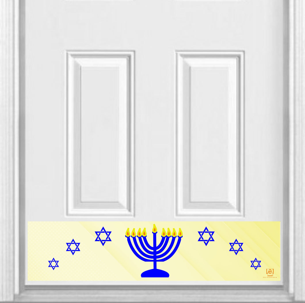 Happy Hanukkah Menorah Magnetic Kick Plate for Steel Door, 8