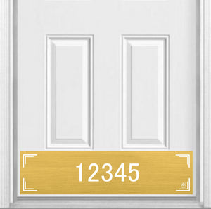 Door Kick Plate - Magnet – Personalized “Minimalist” Home Address- UV Printed - Multiple Faux Metal Finishes & Sizes