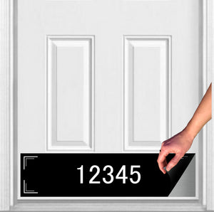 Custom Home Address Numbers Magnetic Door Sign Kick Plate Black Metallic Finish 