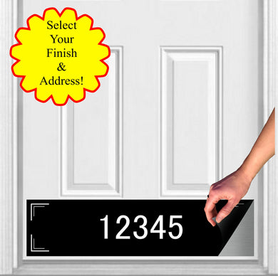 Custom Home Address Numbers Magnetic Door Sign Kick Plate Metallic Finish 