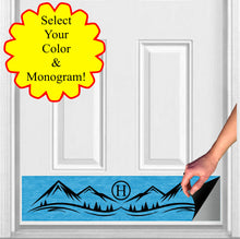 Load image into Gallery viewer, Door Kick Plate - Magnet - Personalized “Mountain” Monogram- UV Printed - Multiple Colors &amp; Sizes
