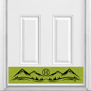 Door Kick Plate - Magnet - Personalized “Mountain” Monogram- UV Printed - Multiple Colors & Sizes