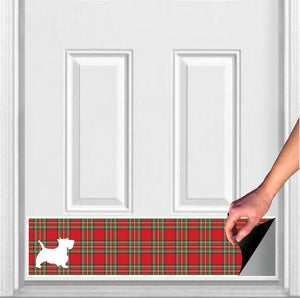 Door Kick Plate - Magnet - “Plaid Scottie Dog”- UV Printed - Multiple Sizes