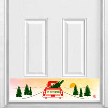 Load image into Gallery viewer, Door Kick Plate - Magnet - “Tis the Season” Retro Truck Holiday Themed - UV Printed - Multiple Sizes &amp; Designs

