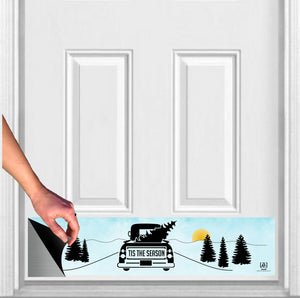 Door Kick Plate - Magnet - “Tis the Season” Retro Truck Holiday Themed - UV Printed - Multiple Sizes & Designs