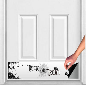 Door Kick Plate - Magnet - “Trick-or-Treat” (Black & White) Halloween Themed - UV Printed - Multiple Sizes