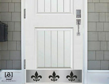 Load image into Gallery viewer, Door Kick Plate - Magnet - “Fleur De Lis” - UV Printed - Multiple Faux Metal Finishes &amp; Sizes
